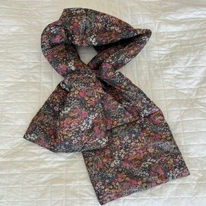 Black and Pink Floral Scarf Wrap